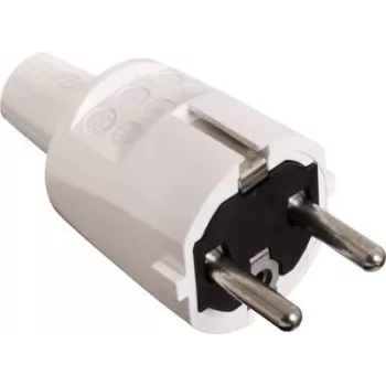 AS SCHWABE PVC konektor samec 16A, 250V robustná verzia biela (62221)