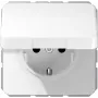 JUNG CD 1520 BF KI KL WW zásuvka SCHUKO s odklopným vekom, 16 A 250 V, alpská biela