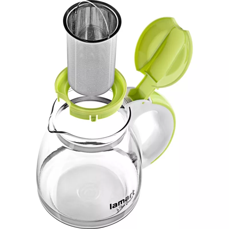 Sklenená kanvica Lamart LT7028 zelená transparentná 13 cm priemer 155 mm výška