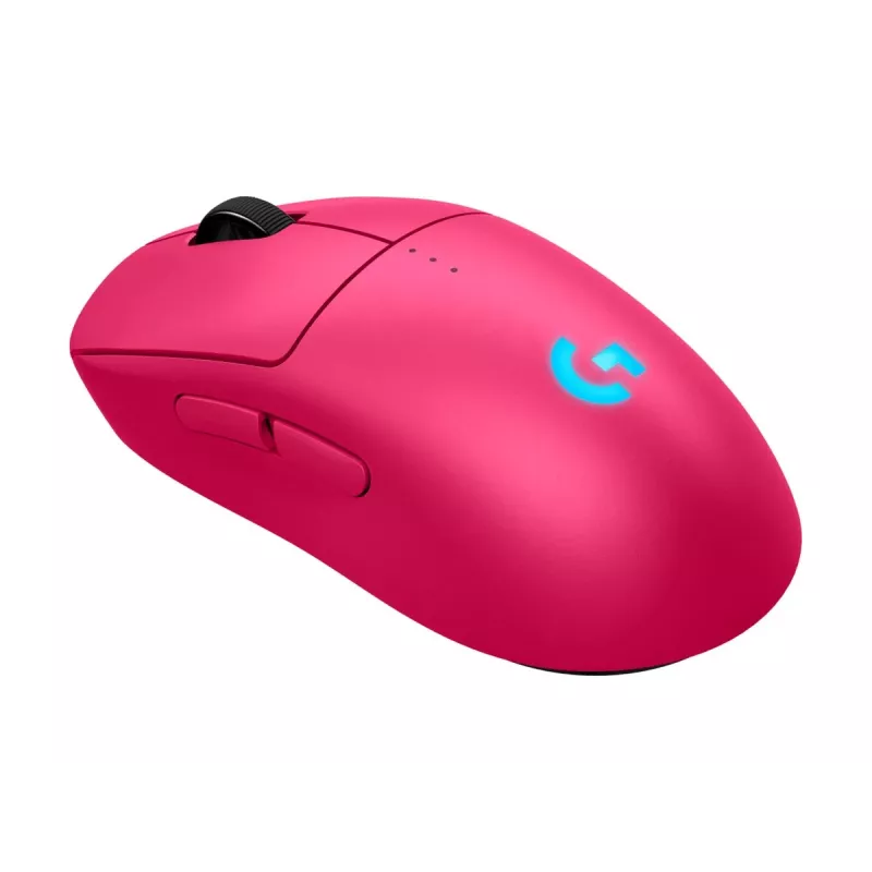 Logitech G PRO 2 - myš - herná - pre pravákov a ľavákov - optická - 8 tlačidiel - bezdrôtová, káblová - 2,4 GHz, USB - USB Logitech LIGHTSPEED prijímač - ružová (910-007310)