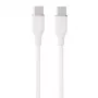 Silikónový kábel USB Type-C na Type-C, 60 W (biela, 3 m)