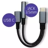 Adaptér 2v1 USB-C na USB-C a 3,5 mm jack PD 15W