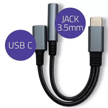 Adaptér 2v1 USB-C na USB-C a 3,5 mm jack PD 15W