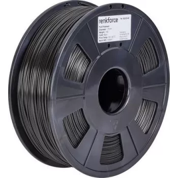 Renkforce RF-4511188 3D tlačový materiál kyselina polymliečna (PLA) čierna 1 kg (RF-4511188)