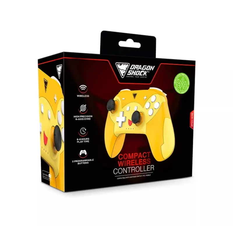 DragonShock PopTop Compact, gamepad, Nintendo Switch, tlačidlo Späť, D-Pad, tlačidlo Home, tlačidlo Reset, bezdrôtový, Bluetooth, USB Type-C
