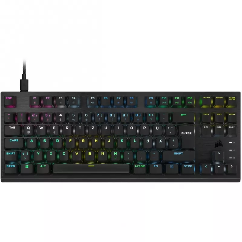 Corsair K60 PRO TKL optická mechanická herná klávesnica, spínače OPX, RGB, čierna