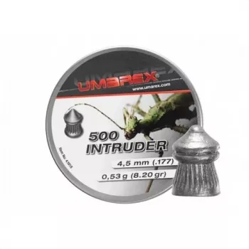 Guľôčky Umarex Intruder Pointed Ribbed 4.5 mm, olovené diabolo, 0.52 g, 500 ks, drážkovaná hlaveň