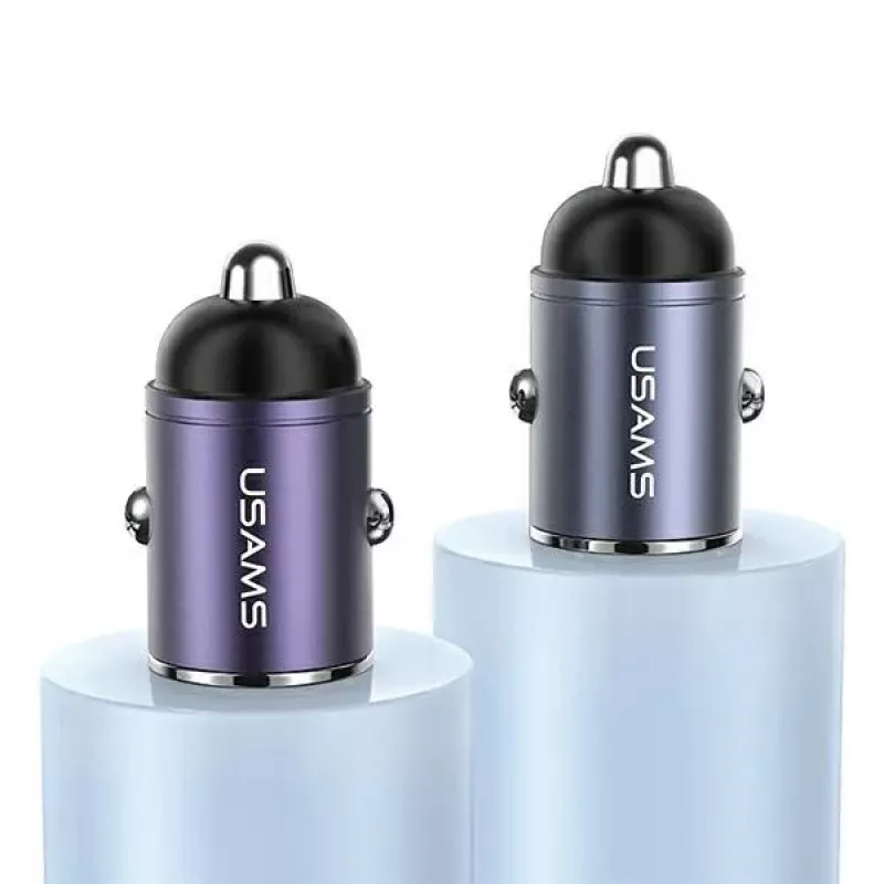 Auto nabíjačka usams C38 30W — 1x USB-A + 1x USB-C rýchle nabíjanie