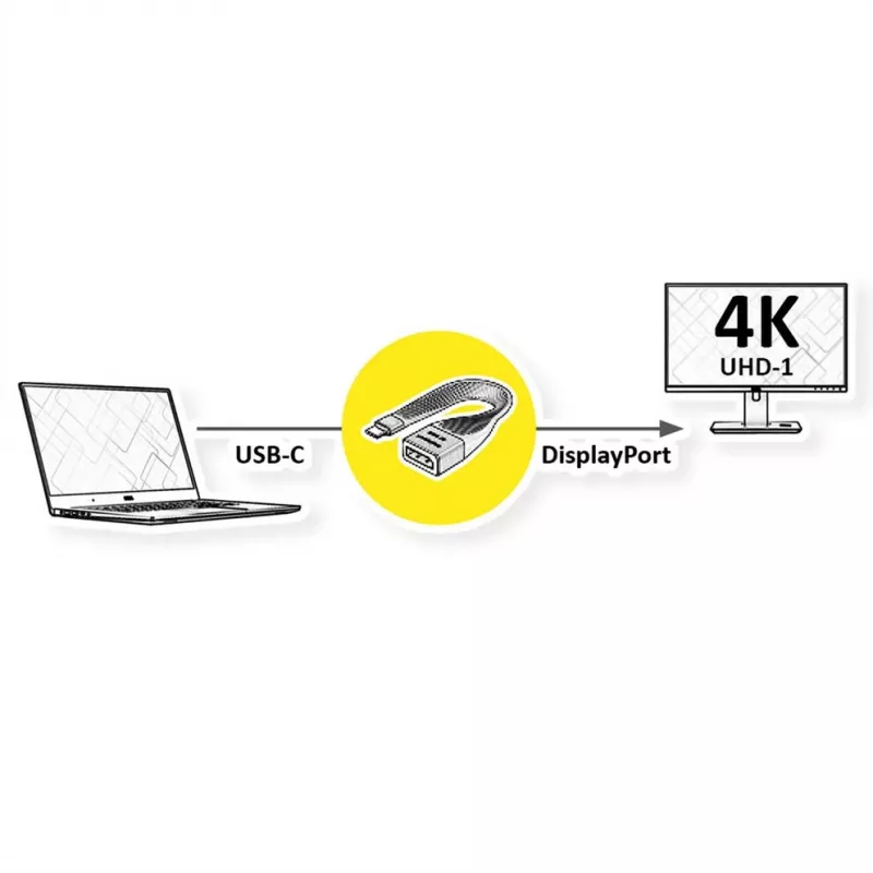 ROTRONIC-SECOMP Roline - adaptérový kábel - USB-C (samec) na DisplayPort (samica)