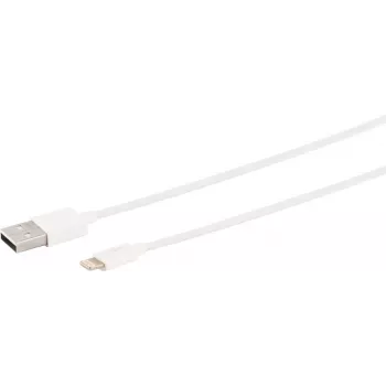 Lightning kábel S/CONN 14-12041 1 m biely USB-A konektor samec