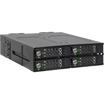 ICY DOCK - ToughArmor MB720MK-B V3 - 4x PCIe 4.0 M.2 NVMe na 4x OCuLink v 1x 5,25 šachte mobilný rám kovový čierny so zámkom na kľúč (Tri-Mode kompatibilný)