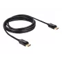DisplayPort kábel DeLOCK 82424 3 m konektor samec-konektor samec zlatý čierny