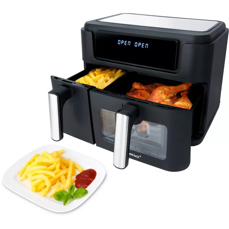 Dual teplovzdušná fritéza HF 9500 DUO (čierna, 2 400 wattov, 2 koše 6 L + 3,5 L)