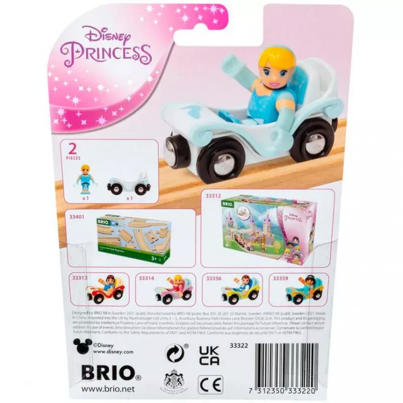 Dielik/stavebnica Ravensburger BRIO Disney Princess Cinderella & Wagen, modrá/biela, od 3 rokov