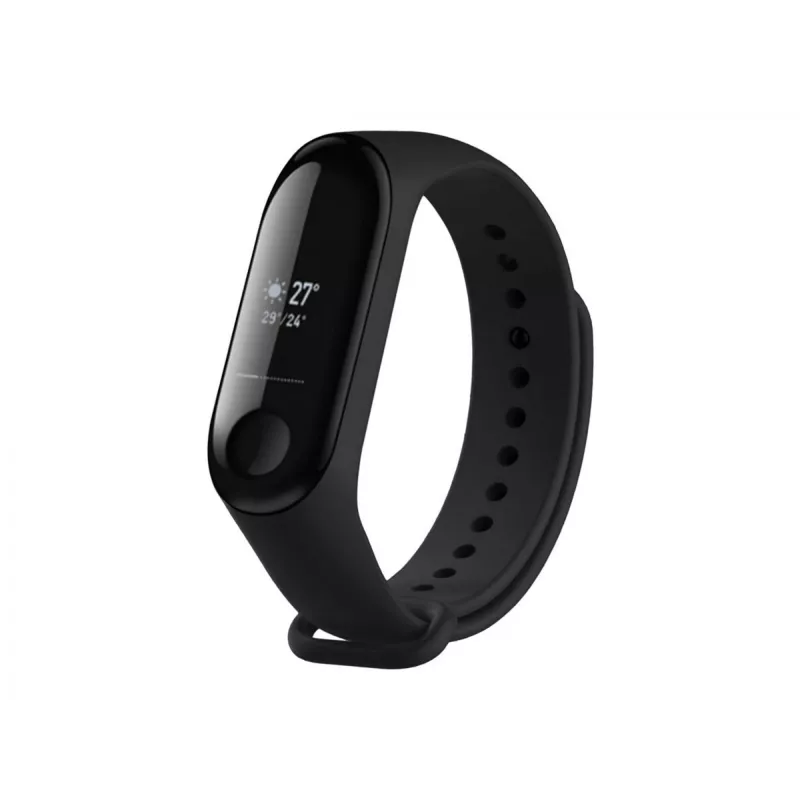 Silikónový náramok FIXED pre Xiaomi Mi Band 3/4 – čierny, náhradný flexibilný odolný silikón