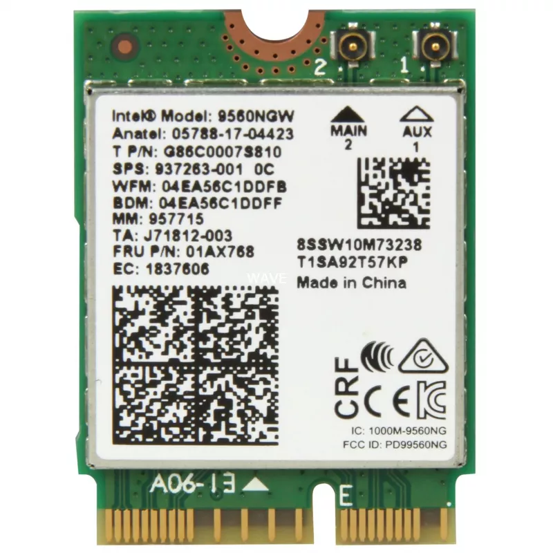 Intel Wireless-AC 9560 - sieťový adaptér - M.2 2230 - 802.11b, 802.11a, 802.11g, 802.11n, 802.11ac, Bluetooth 5.0