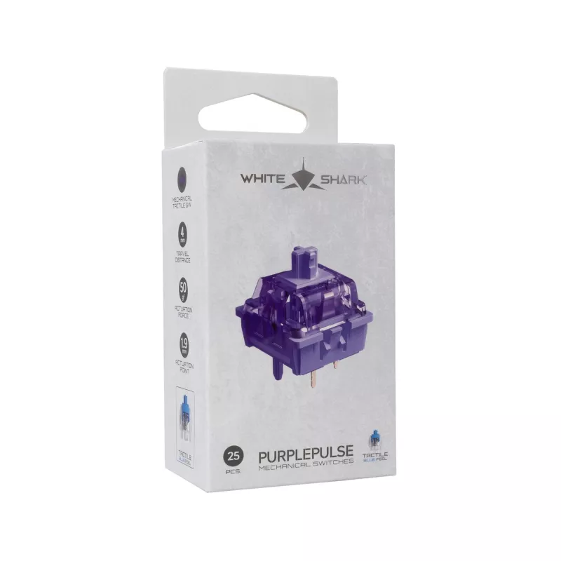 White Shark Purplepulse mechanické spínače, 25 ks