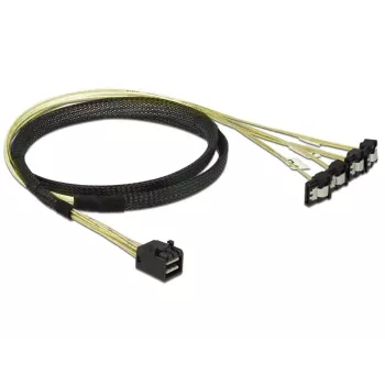 SCSI kábel DeLOCK 85685 čierny žltý 1 m 1 x Mini SAS HD SFF-8643 4 x SATA 7 Pin