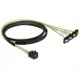 SCSI kábel DeLOCK 85685 čierny žltý 1 m 1 x Mini SAS HD SFF-8643 4 x SATA 7 Pin
