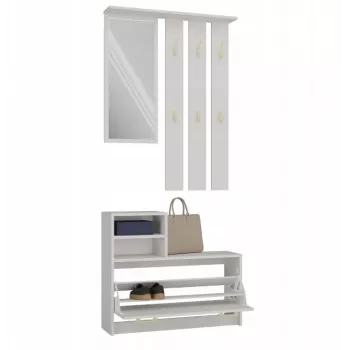 Šatníková skriňa Top e shop VERA kašmírová GS1 — 1800×850×240 mm, otočné dvere, zrkadlo, 1 polica, 6 hákov