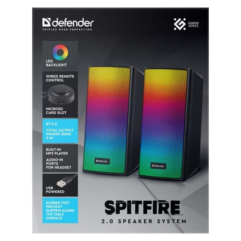 PC REPRODUKTORY SPITFIRE 2.0 6W LED USB