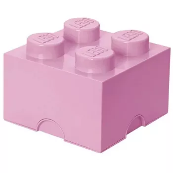 Storage Brick LEGO Room Copenhagen 4, ružová — LEGO úložná kocka 40031738, stohovateľná nádoba na hračky a textil