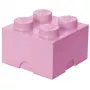 Storage Brick LEGO Room Copenhagen 4, ružová — LEGO úložná kocka 40031738, stohovateľná nádoba na hračky a textil