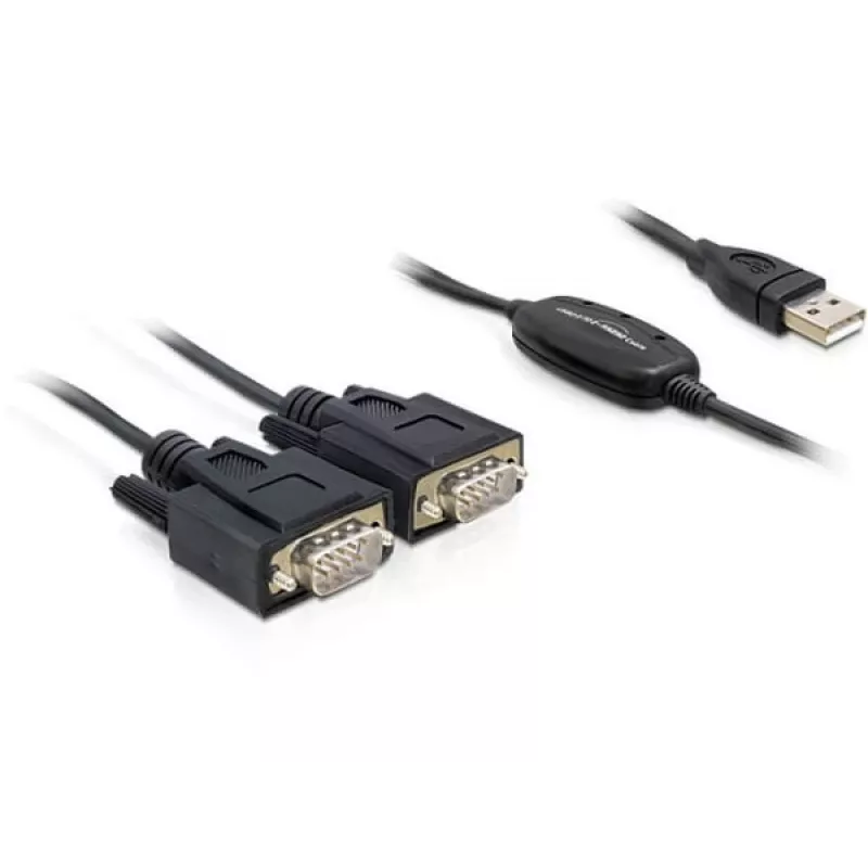 Sériový kábel DeLOCK 2x RS232/USB 2.0 čierny 61886
