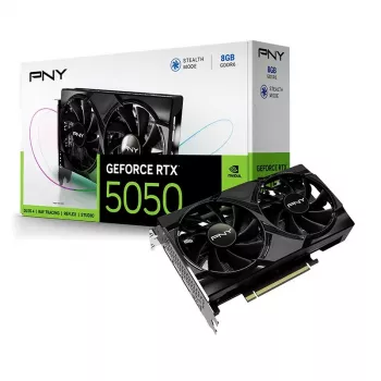 Grafická karta PNY GeForce RTX 5050 – 8 GB GDDR6, 2317 MHz, 128-bit, PCIe x8 5.0, chladenie s dvoma ventilátormi