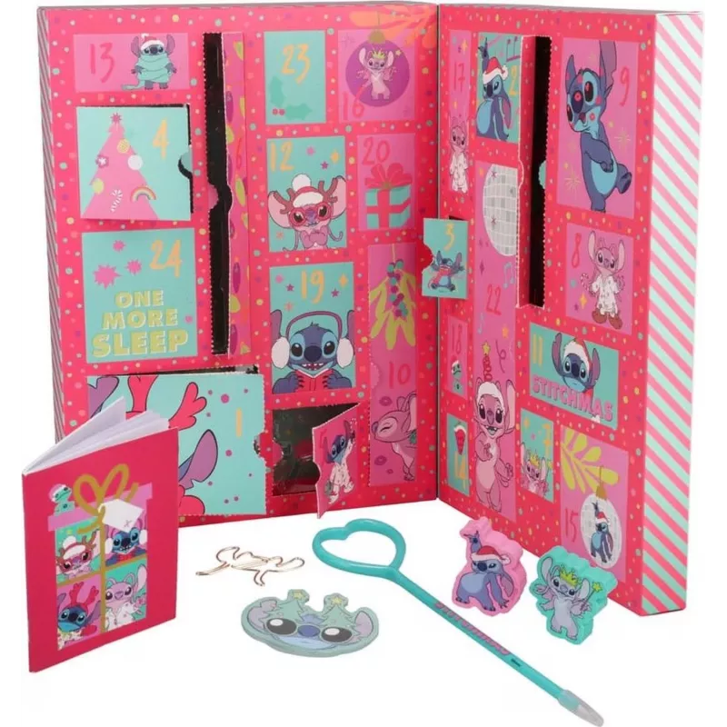 Adventný kalendár Paladone Stitch Stationery 24-dňový s 24 jedinečnými kancelárskymi potrebami