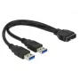 USB kábel DeLOCK 0,25m USB3.0/2xUSB3.0 83910