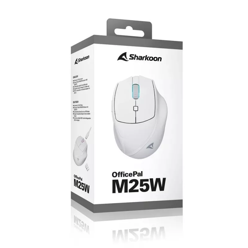 Sharkoon OfficePal M25W bezdrôtová kancelárska myš, pre pravákov, 4000 DPI
