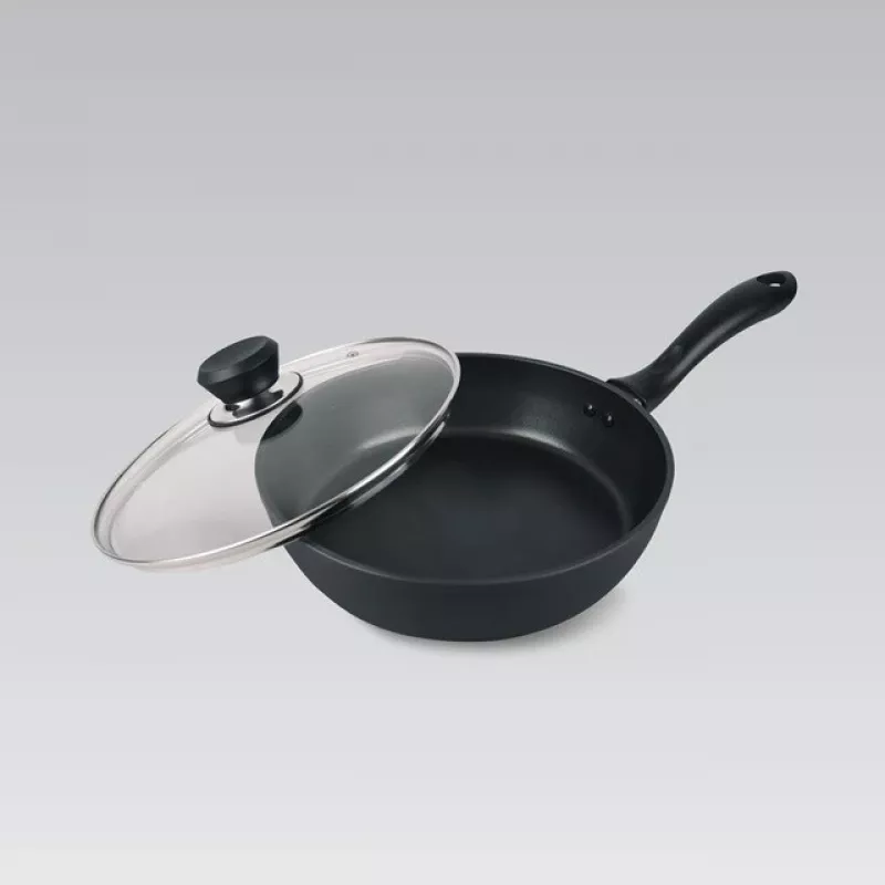 Maestro MR-1205-28 panvica s pokrievkou, 28 cm, čierna