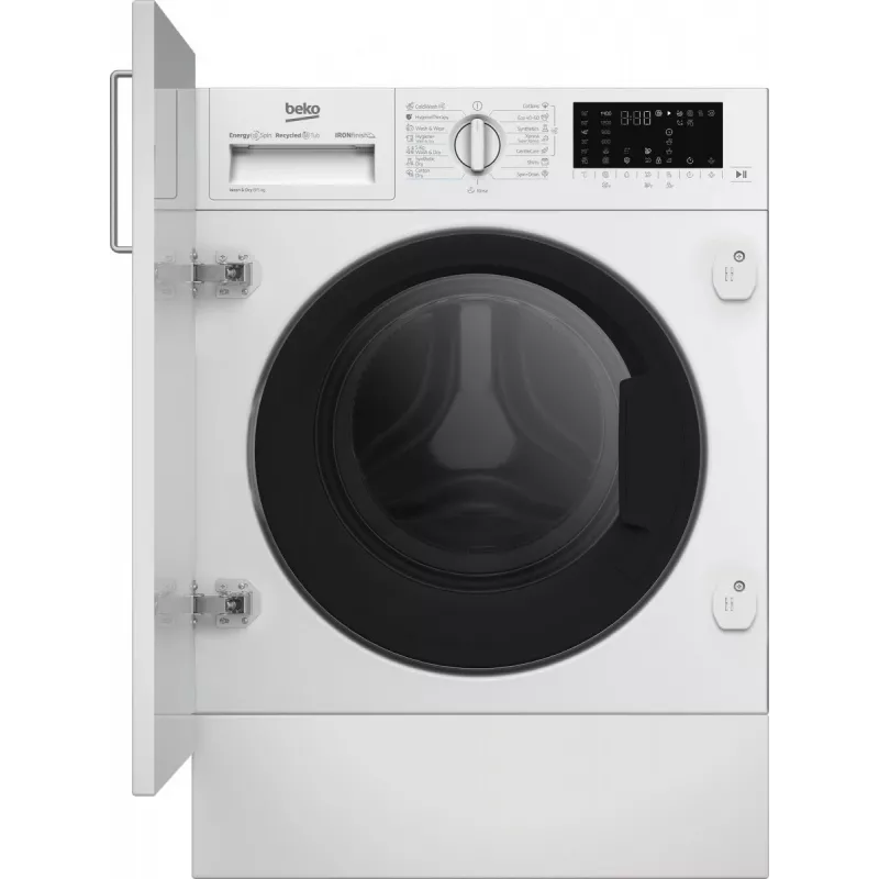 Práčka so sušičkou BEKO B5DBT68547W vstavaná, 8 kg pranie / 5 kg sušenie, 1400 ot/min