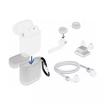 Puzdro DeLOCK Apple AirPods sada príslušenstva biela