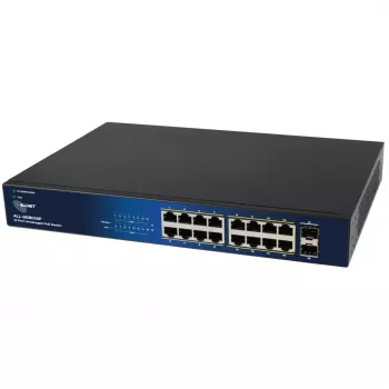 ALLNET 18-portový Gigabit PoE switch ALL-SG8018P — 16 PoE portov + 2 uplink, Gigabit Ethernet