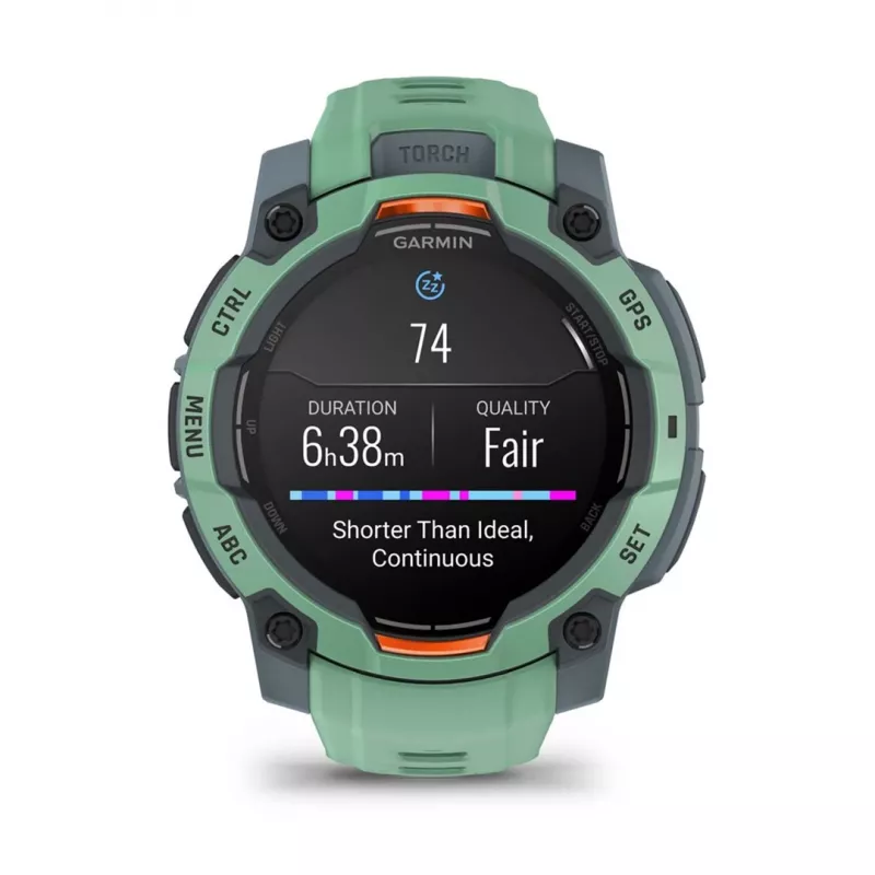 Garmin Instinct 3 AMOLED 3,05 cm (1,2) 45 mm digitálny 390 x 390 pixelov dotyková obrazovka zelená GPS (satelit)