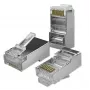 RJ45 modulárny konektor samec QOLTEC 54556 CAT6 FTP, strieborná, 18×22×11 mm, balenie 100 ks