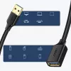 Ugreen predlžovací kábel adaptér USB 3.0 (konektor samica) na USB 3.0 (konektor samec) 2 m (čierny)