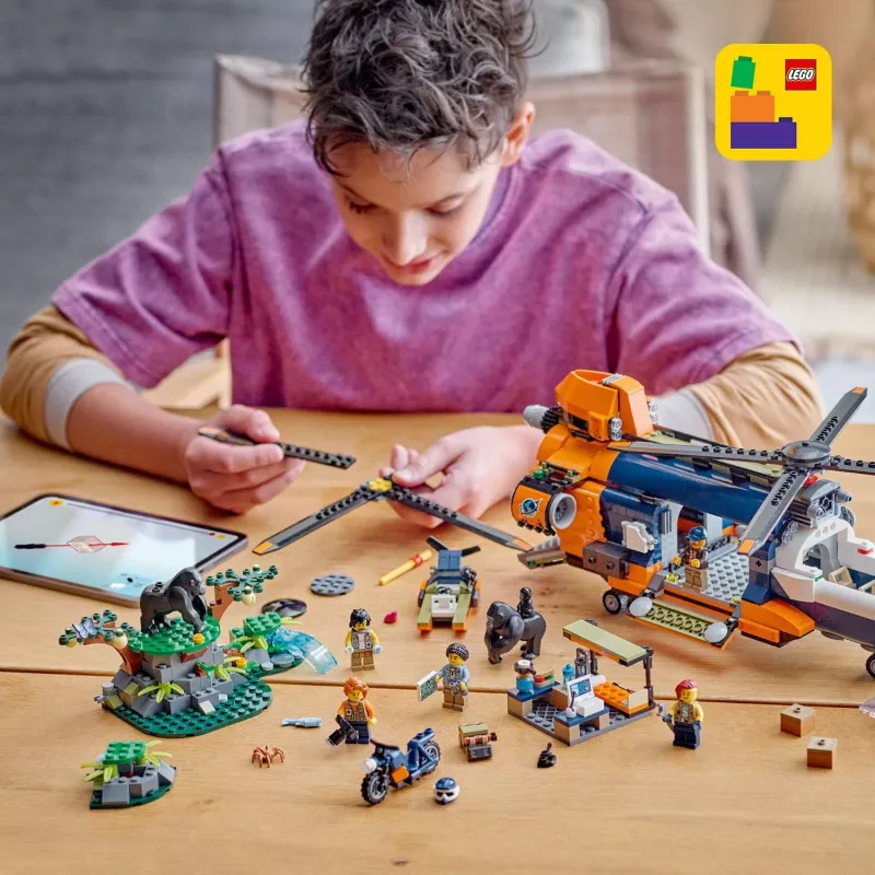 LEGO City 60437 Džungľový prieskumný vrtuľník v základnom tábore