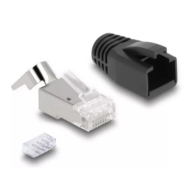 DeLOCK 66903 káblový spoj RJ-45 čierny kovový konektor samec 25 ks
