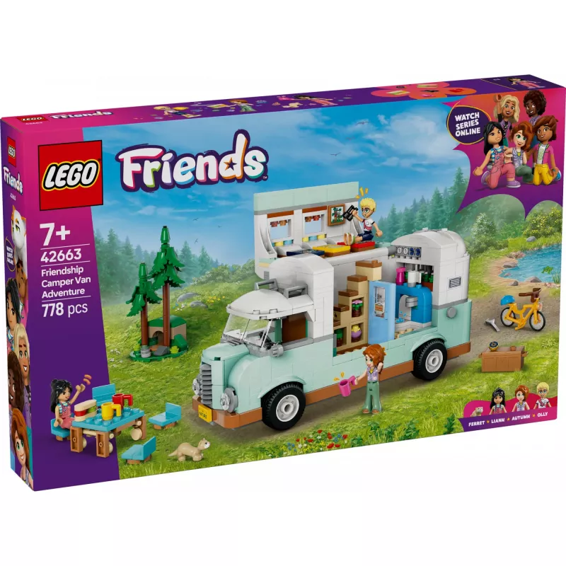 LEGO Motor Home Set 42663 — LEGO Friends obytný automobil, 778 dielov, 3 mini bábiky, od 7 rokov