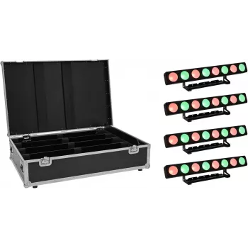 LED panelový reflektor EUROLITE PMB-8 COB QCL 30W — sada 4 ks
