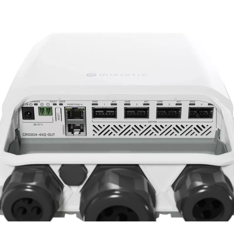 Mikrotik CRS504-4XQ-OUT sieťový switch Managed L3 Fast Ethernet (10/100) Power over Ethernet (PoE) 1U biela