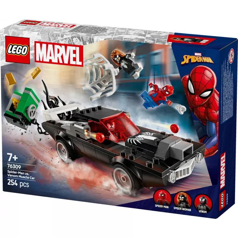 LEGO Marvel Super Heroes Spider-Man vs. Venom muscle car stavebnica 76309 — 254 dielov, 3 minifigúrky, vek 7+