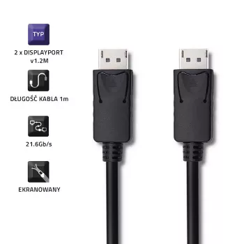 DisplayPort kábel Qoltec 50373 2 m čierny