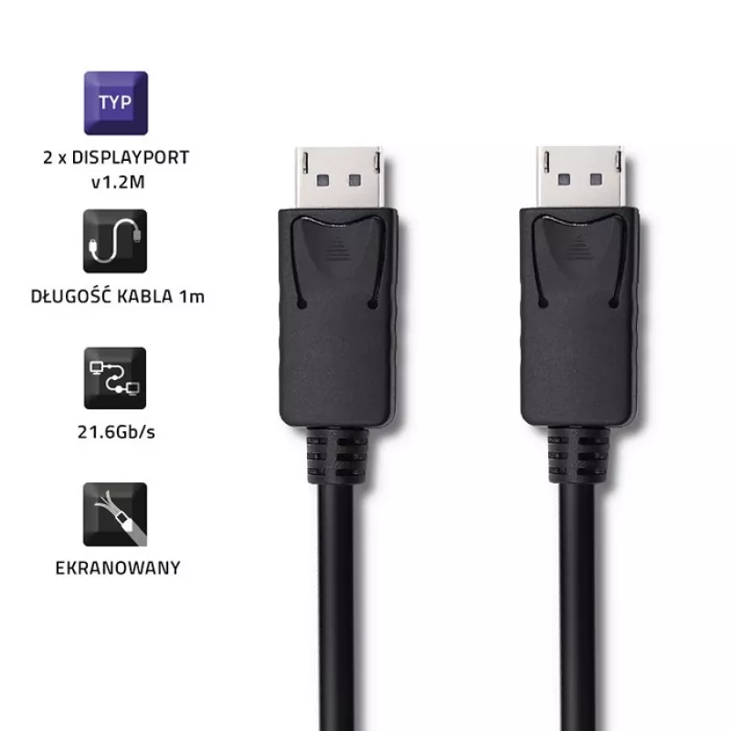 DisplayPort kábel Qoltec 50373 2 m čierny