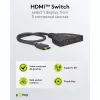 HDMI prepínač 3 to 1 (4K @ 60Hz), HDMI switch (čierna, 55cm kábel)