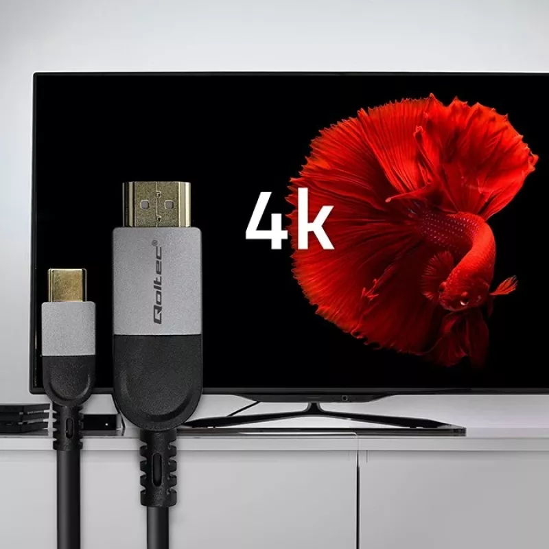 Kábel USB-C na HDMI QOLTEC 50438 — 2 m, 4K 60 Hz
