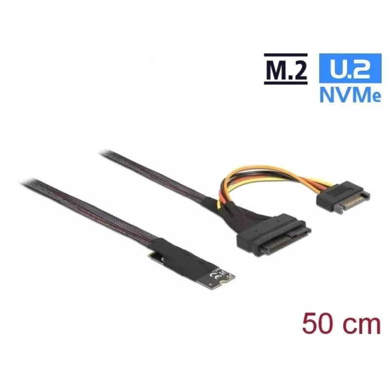 DeLOCK M.2 Key M na U.2 SFF-8639 NVMe adaptér s 50 cm káblom